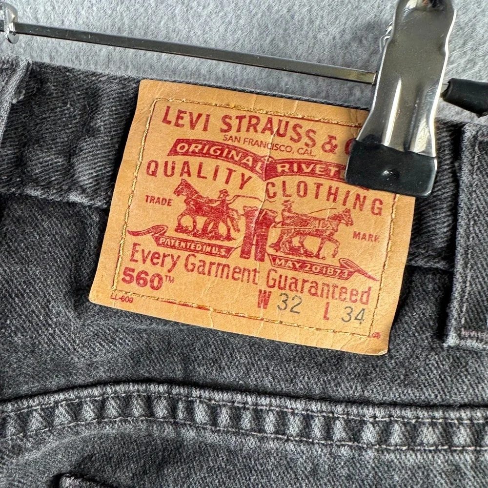 Vintage Levis Jeans Mens 32x34 (Fits 30x33 ) Black 560 Loose Tapered Y2K 2002
